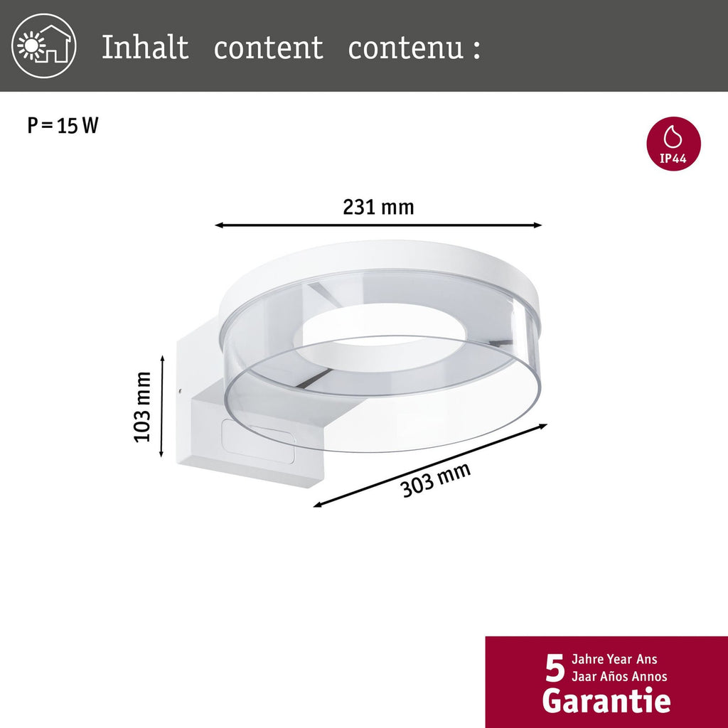 Detaljbilde av LED utevegglampe Capera med sensor