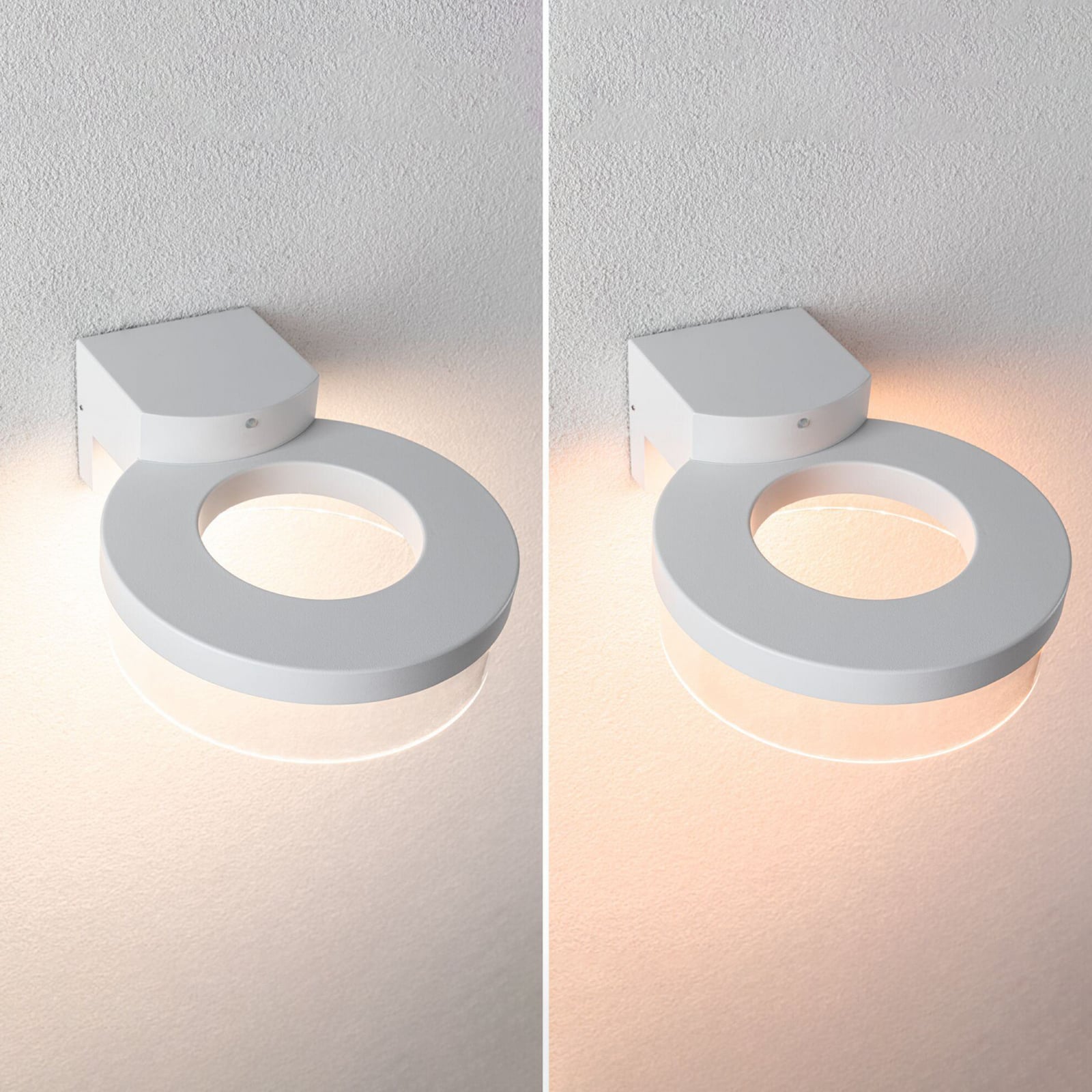 Nærbilde av sensor på LED utevegglampe Capera