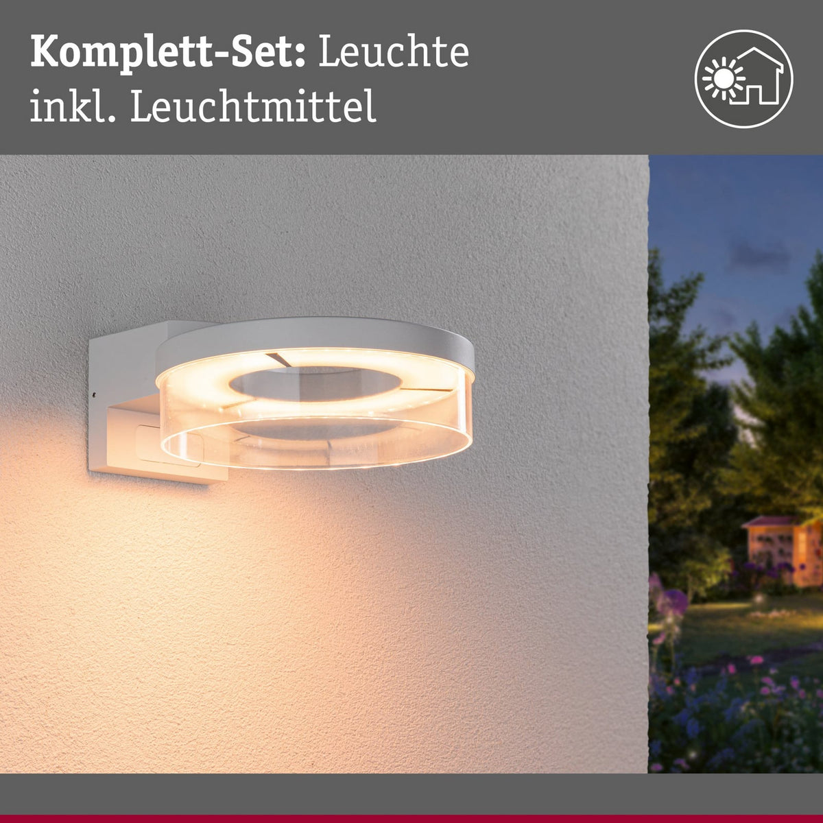 Sideprofil av LED utevegglampe Capera med aluminiumskropp