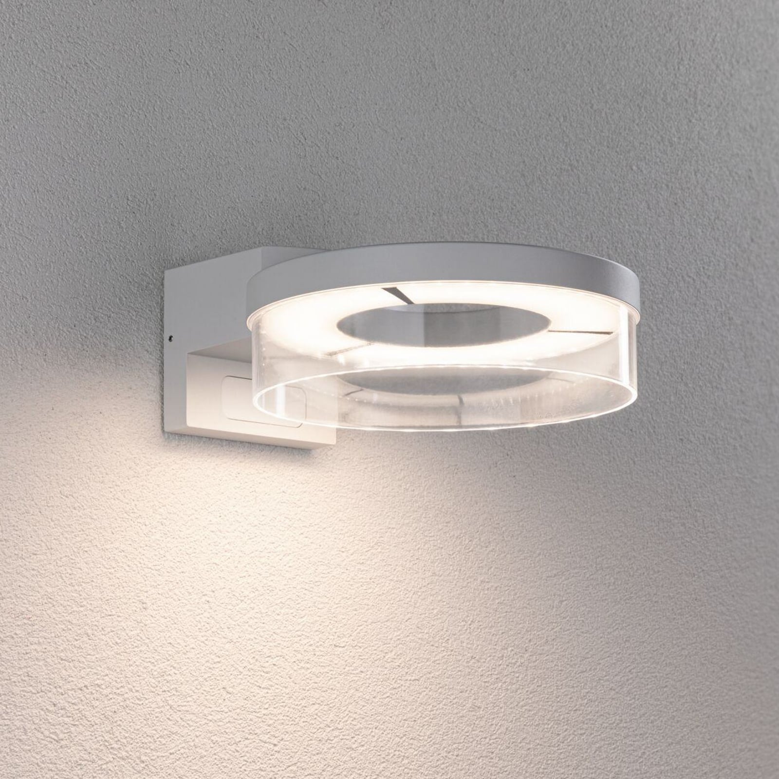 LED utevegglampe Capera med bevegelsessensor hvit IP44 forfra