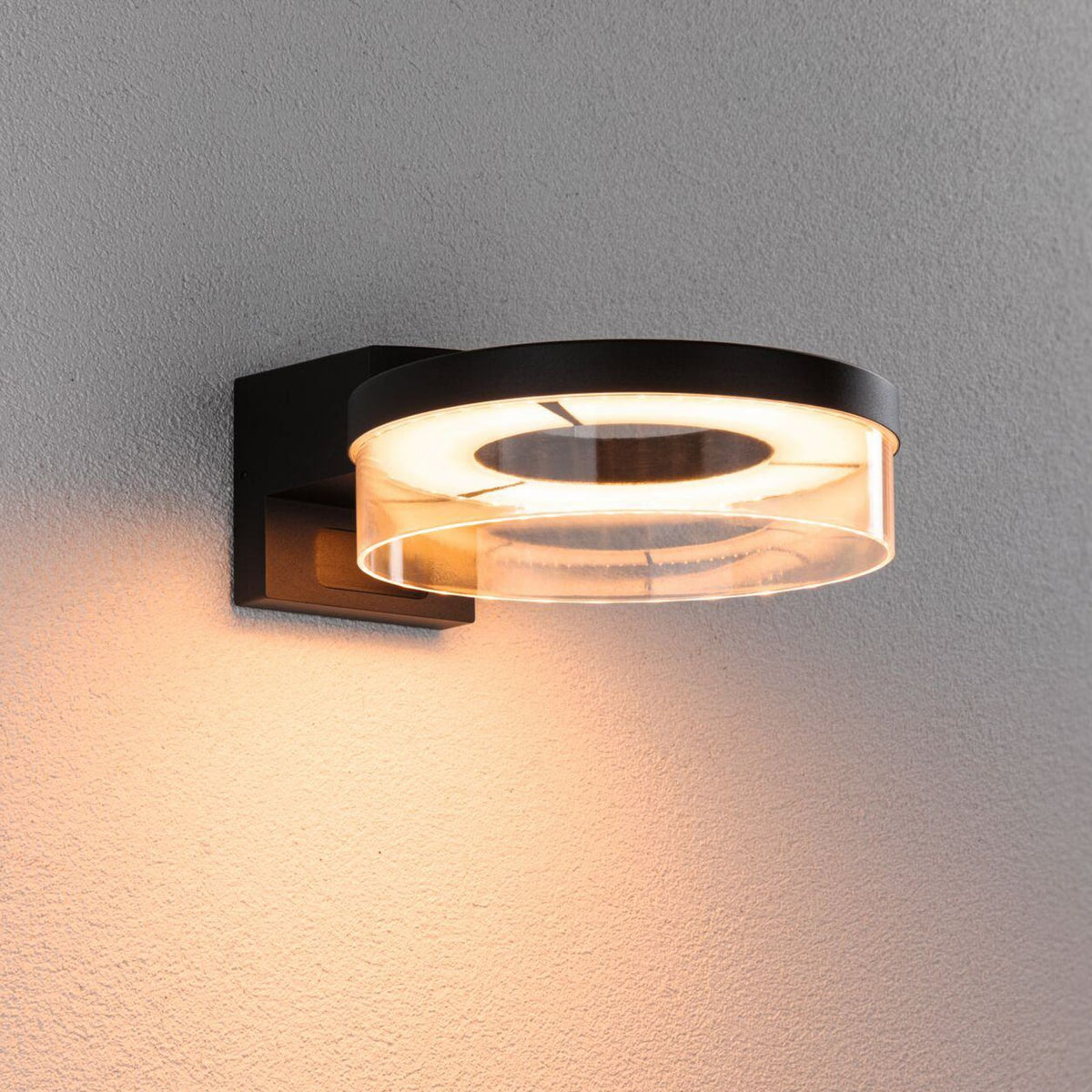 LED utevegglampe Capera med bevegelsessensor antrasitt CCT IP44 forfra