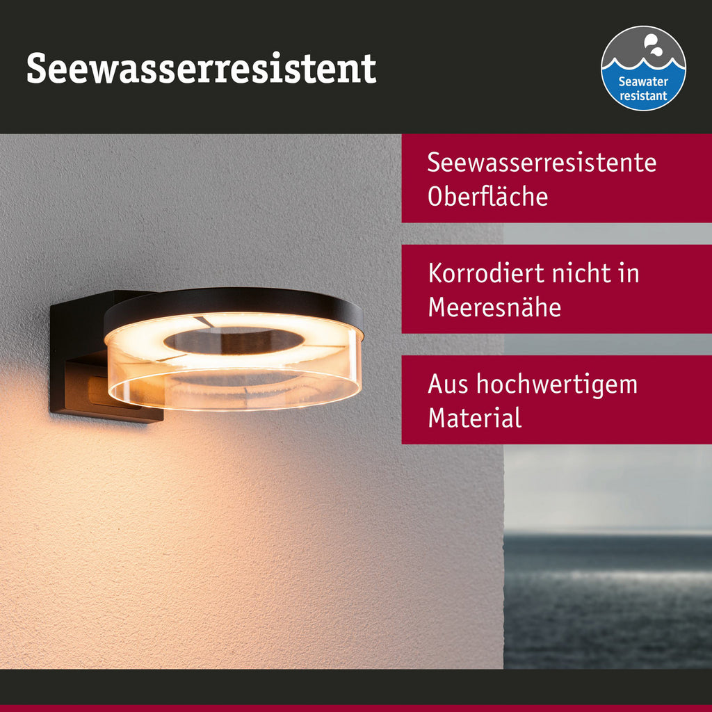 LED utevegglampe Capera Paulmann med varmjusterbart lys