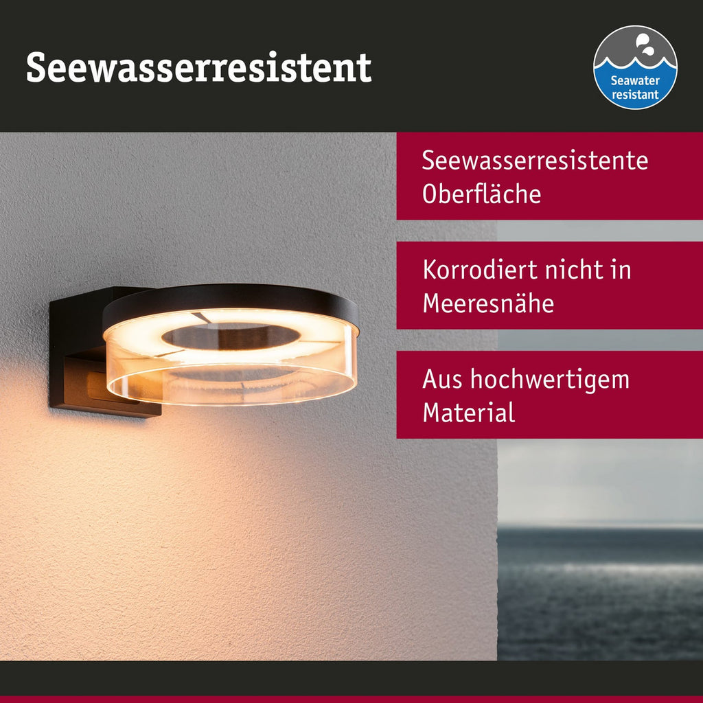 LED utevegglampe Capera Paulmann med varmjusterbart lys