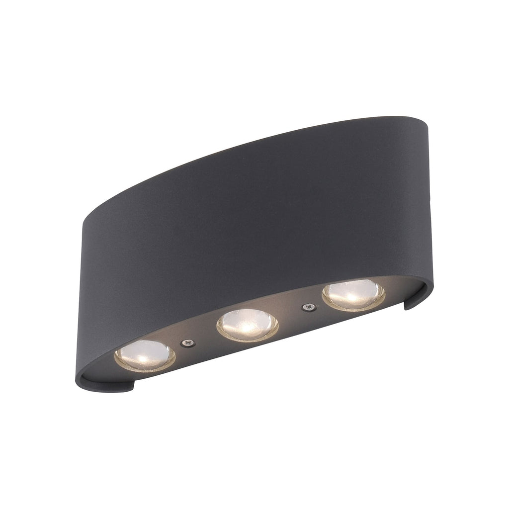 LED utevegglampe Carlo opp/ned antrasitt bakside