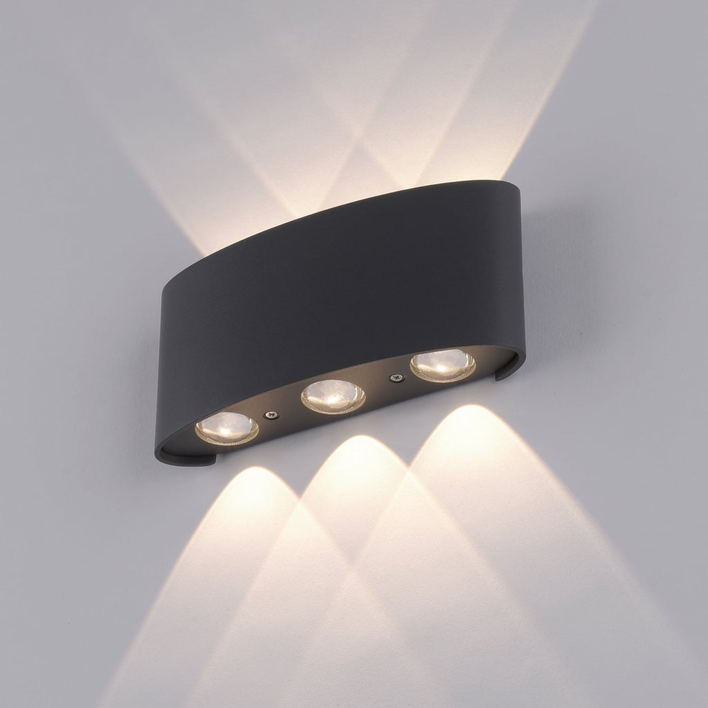 LED utevegglampe Carlo opp/ned antrasitt front