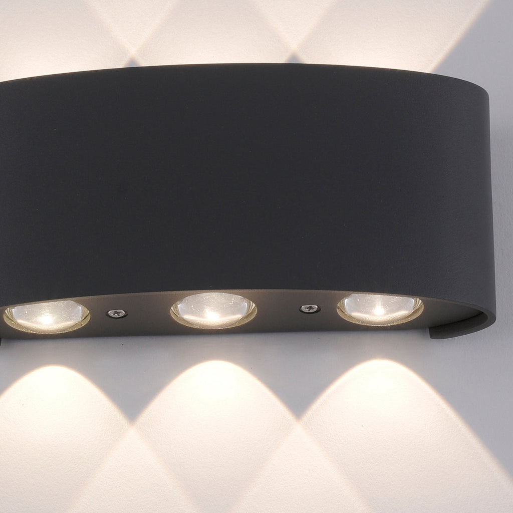 LED utevegglampe Carlo opp/ned antrasitt lysbilde