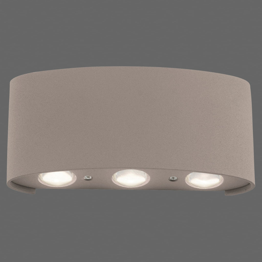 Nærbilde av LED utevegglampe Carlo opp/ned sand 17 cm IP54