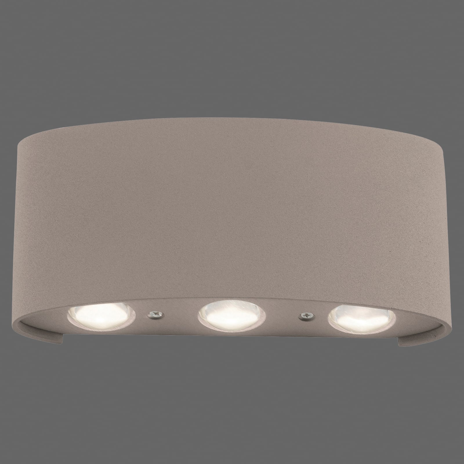 Nærbilde av LED utevegglampe Carlo opp/ned sand 17 cm IP54