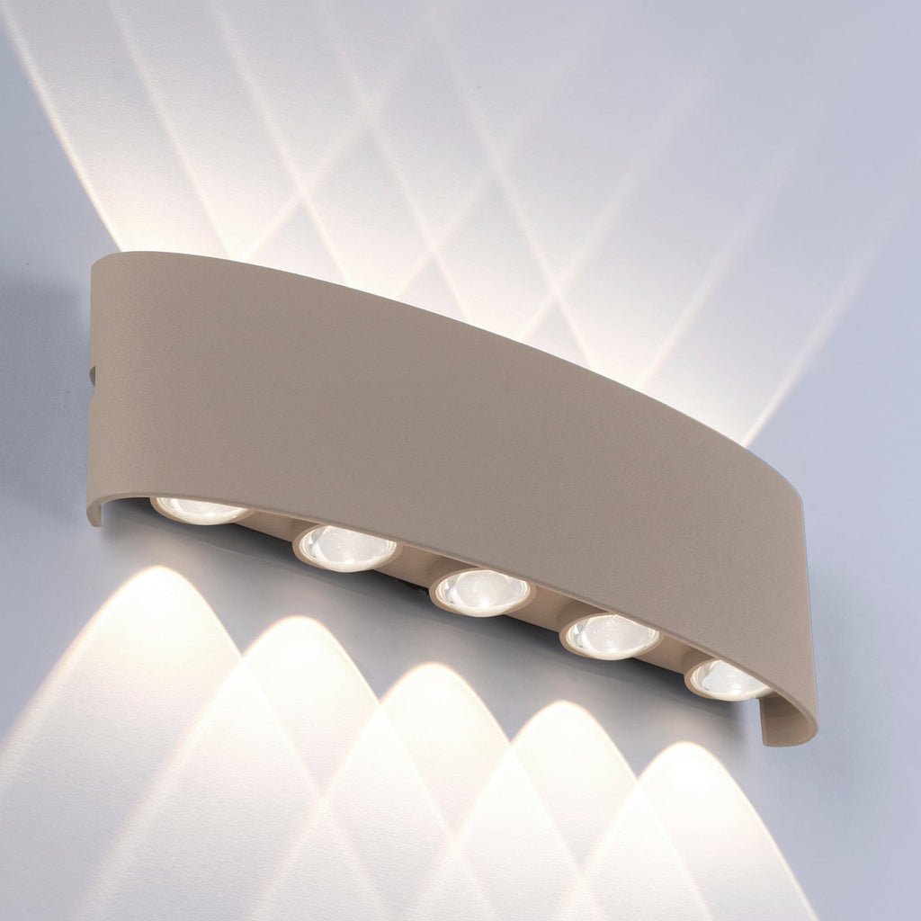 LED utevegglampe Carlo opp/ned sand 27 cm IP54 forfra