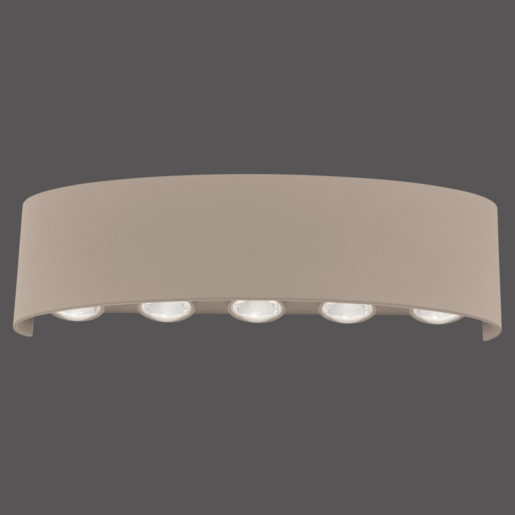 LED utevegglampe Carlo opp/ned sand 27 cm IP54 nærbilde av LED-lys