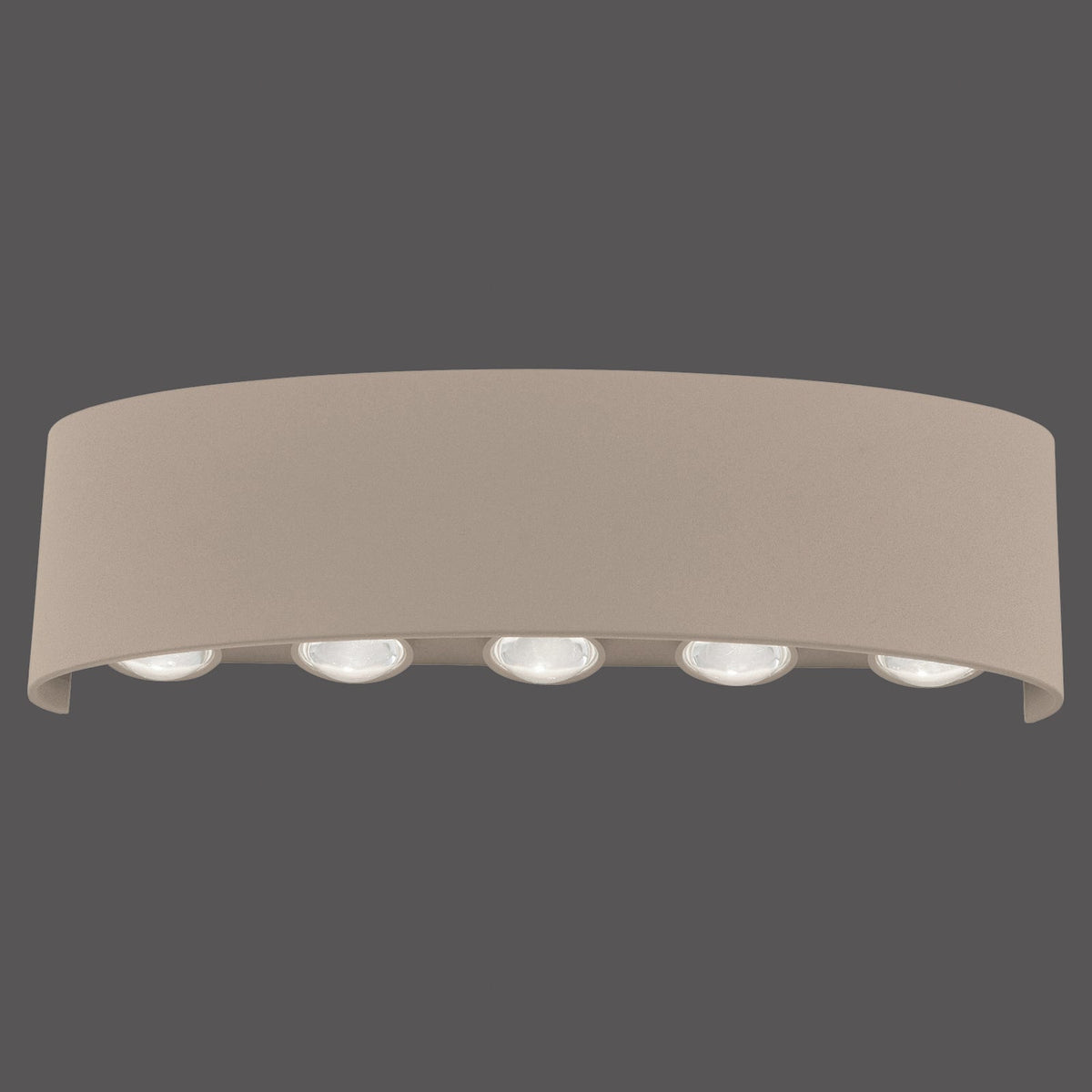 LED utevegglampe Carlo opp/ned sand 27 cm IP54 nærbilde av LED-lys