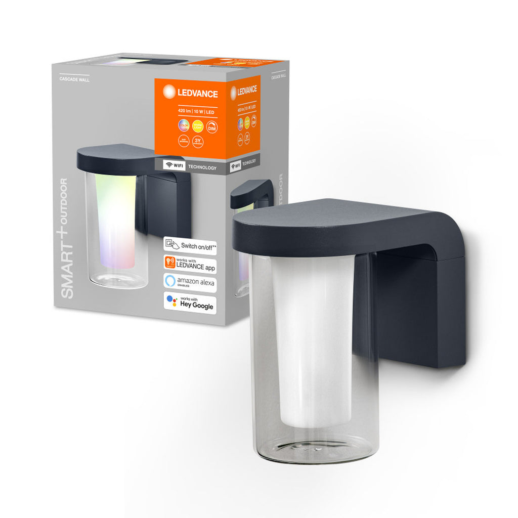 LED utevegglampe Cascade Wall WiFi RGB dimbar IP44 montert utendørs