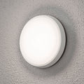 LED utevegglampe Cesena rund matt hvit forfra