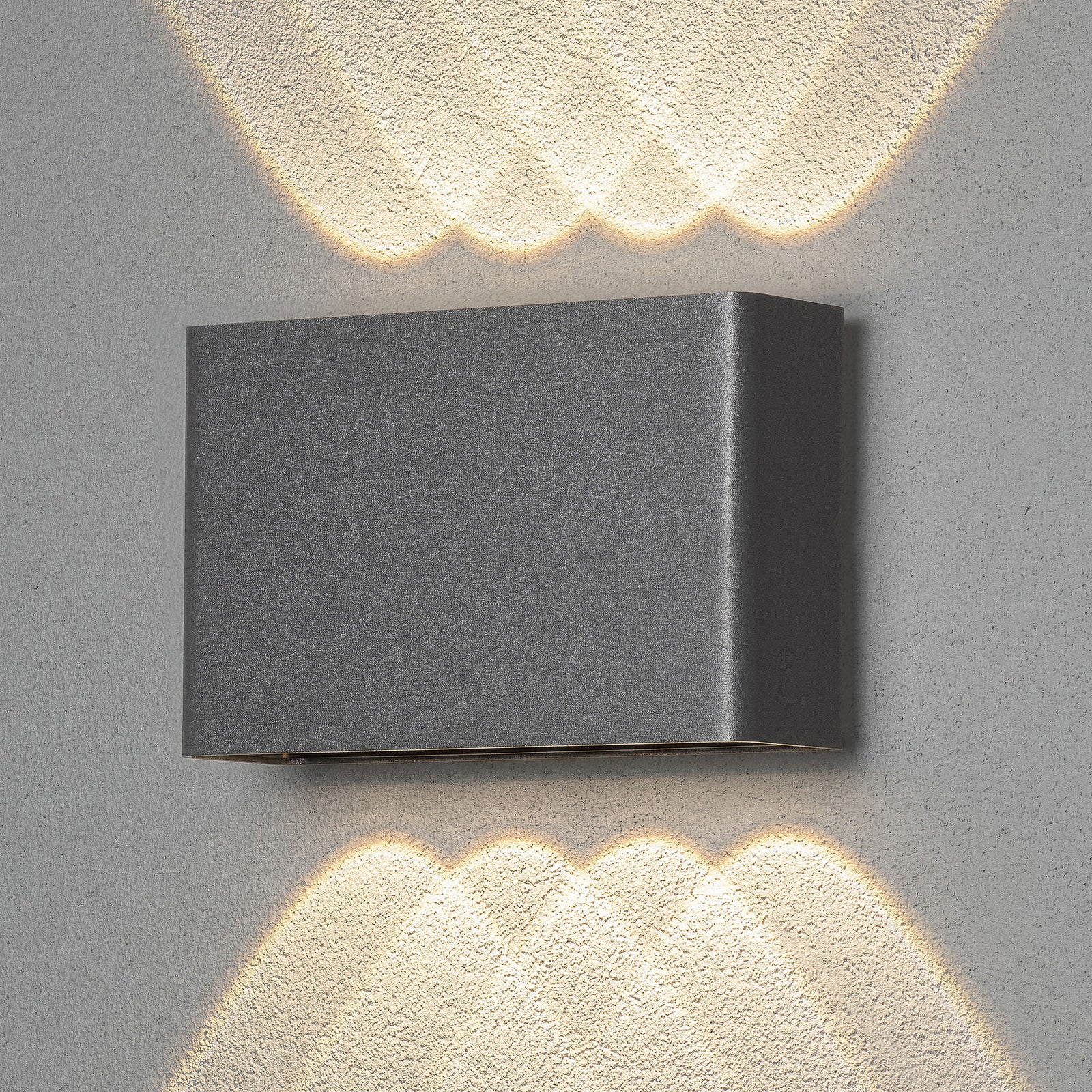 LED utevegglampe Chieri 8-lys opp og ned antrasitt IP54 forfra