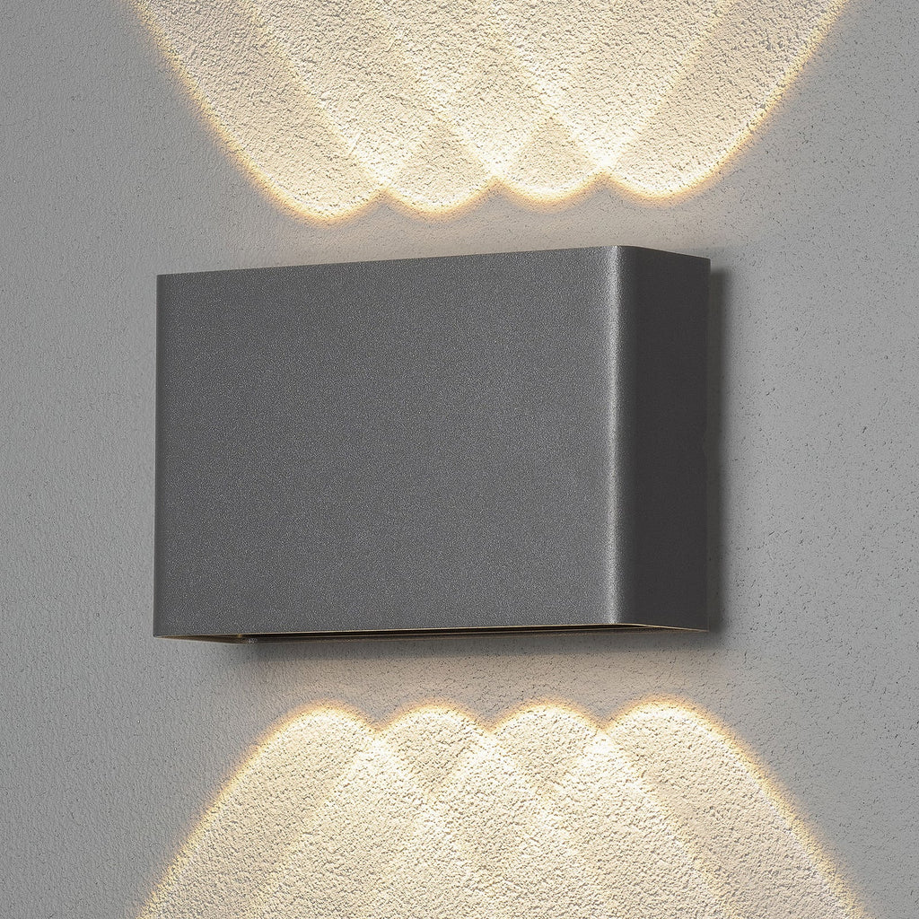 LED utevegglampe Chieri 8-lys opp og ned antrasitt IP54 forfra