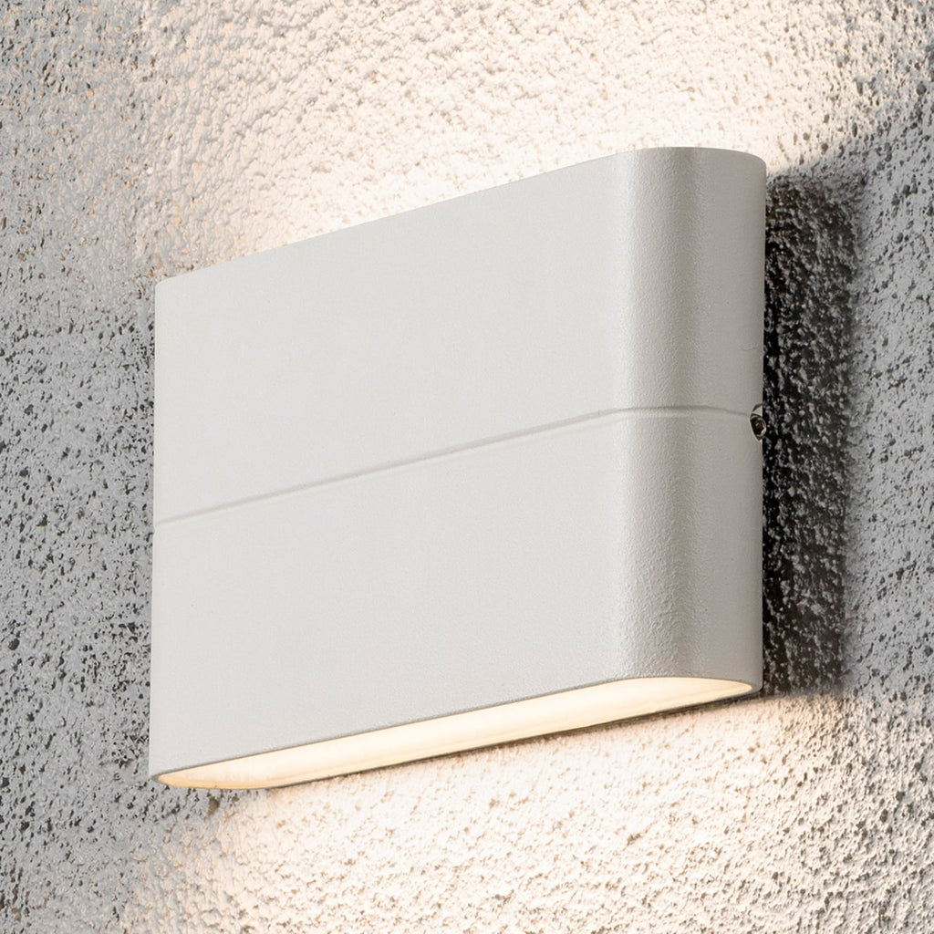 LED utevegglampe Chieri hvit opp/ned 17 cm forfra