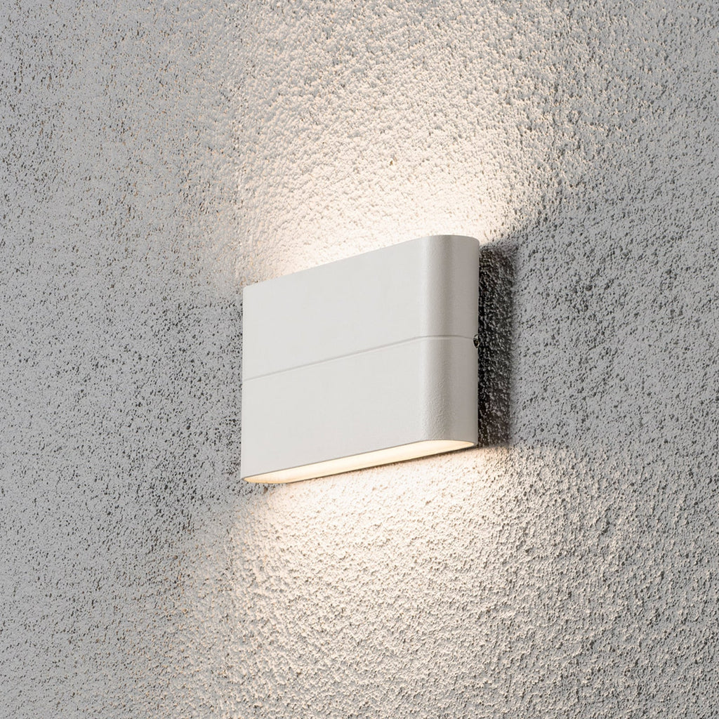 LED utevegglampe Chieri hvit opp/ned 17 cm detalj