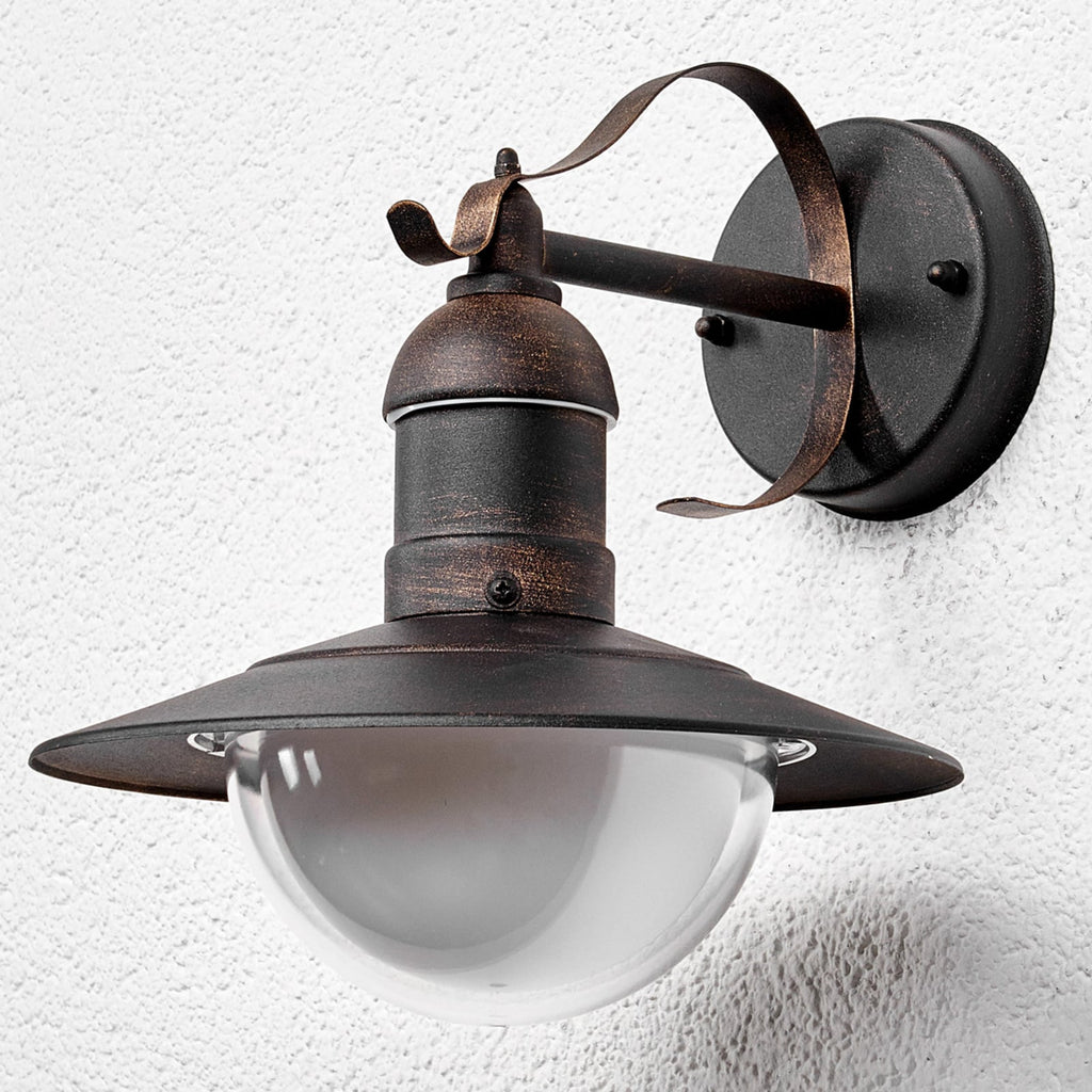 LED utevegglampe Clea lanterneform kobber 24 cm IP44 bakside