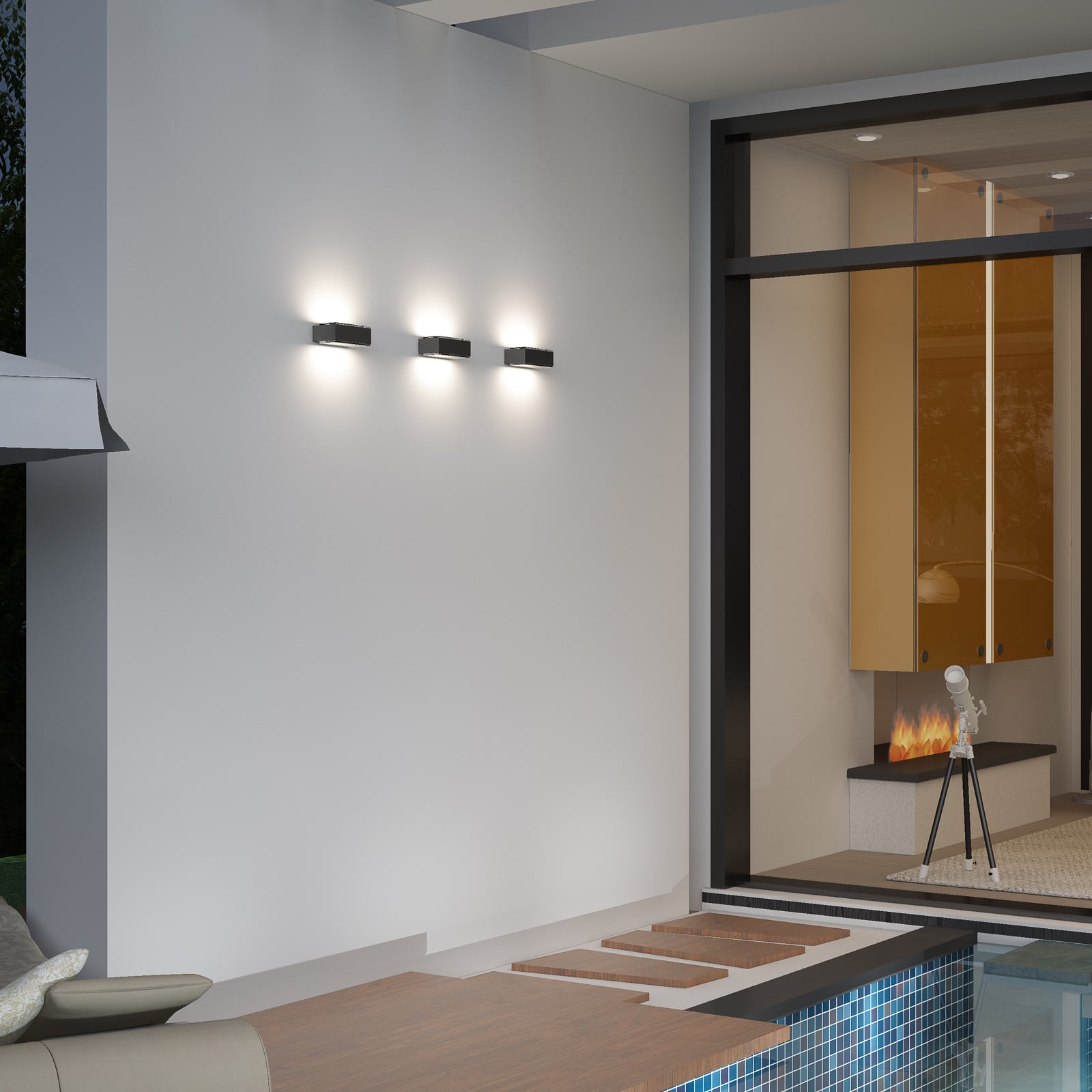 LED utevegglampe CMD 9027 opp og ned antrasitt IP65 bakside