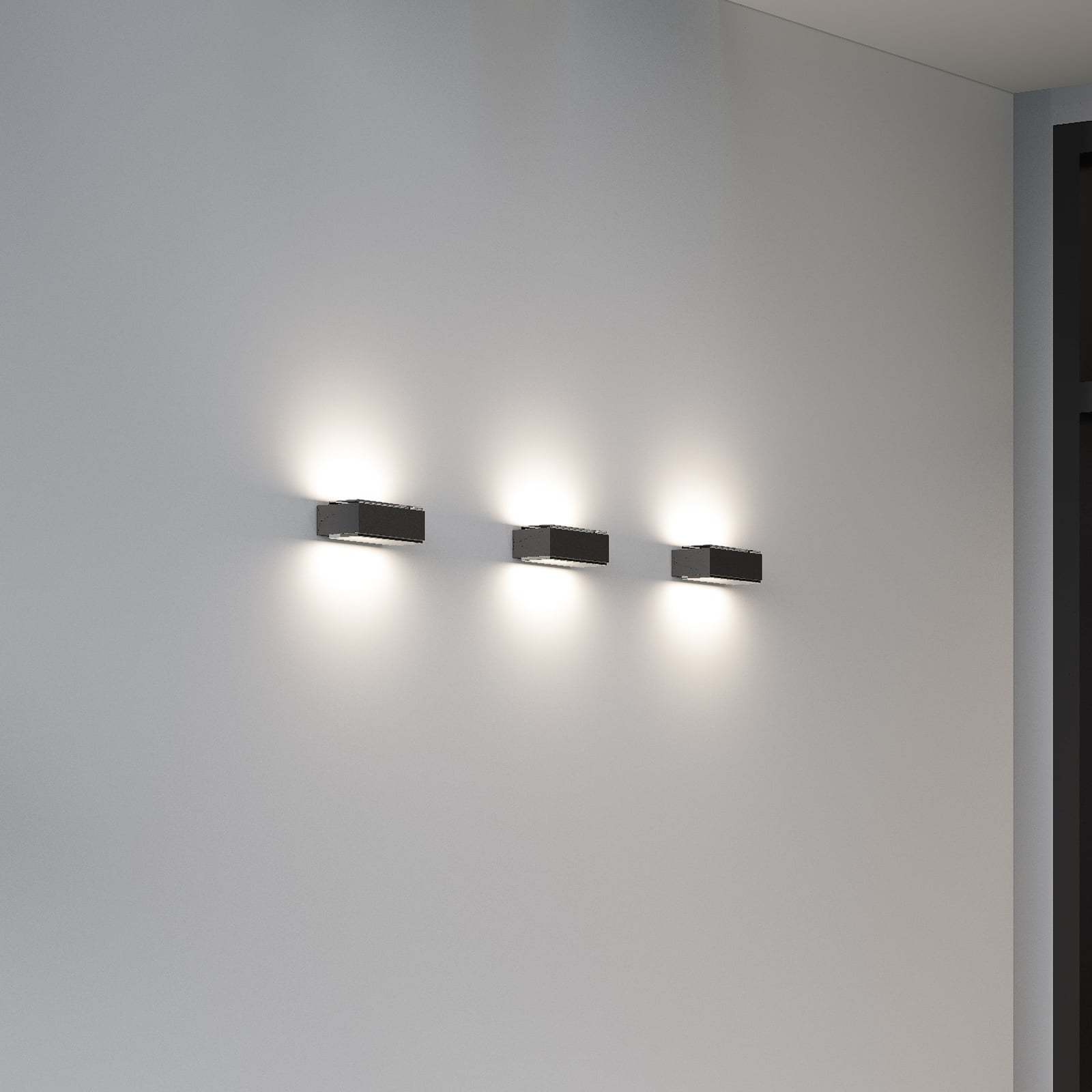 LED utevegglampe CMD 9027 opp og ned antrasitt IP65 monteringsdetalj