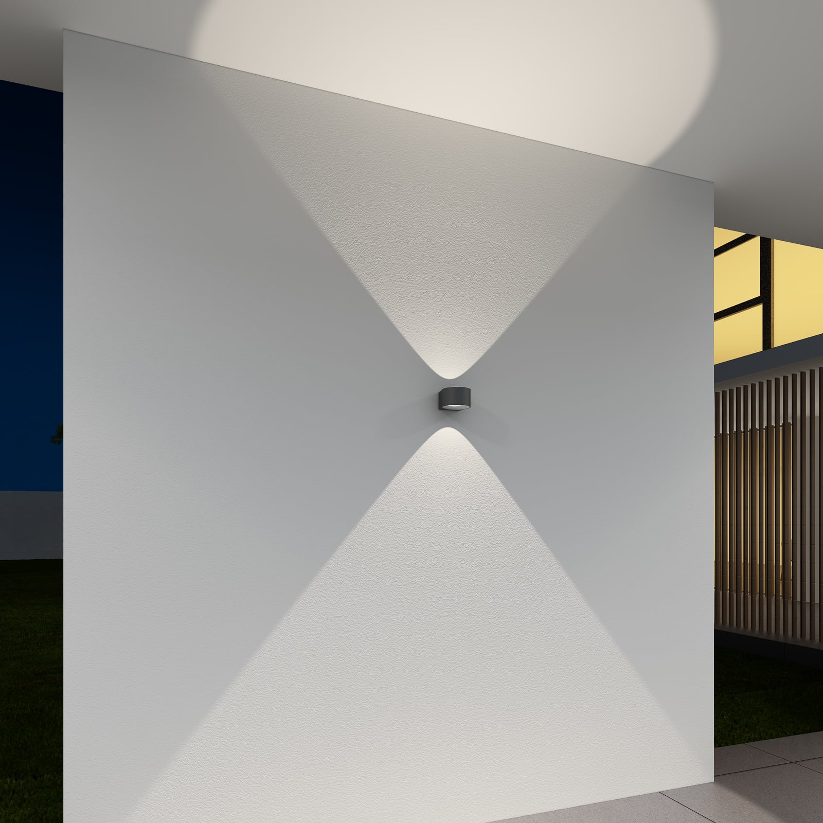 LED utevegglampe CMD 9029 opp/ned aluminium IP65 bakside