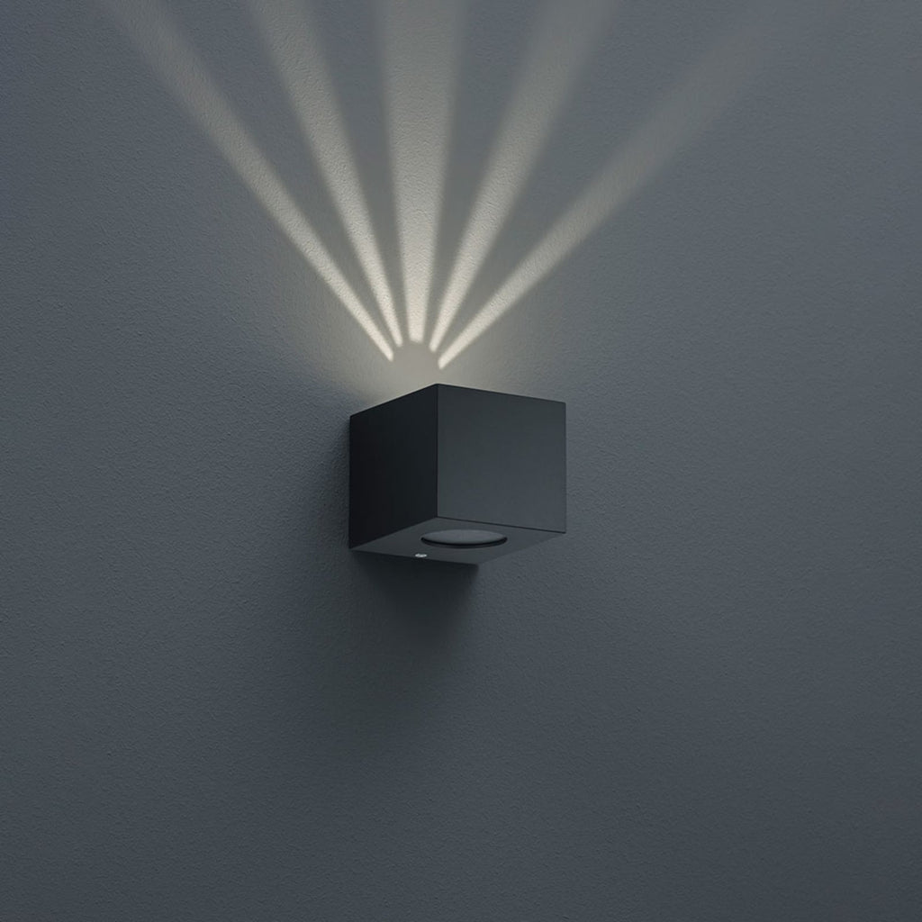 LED utevegglampe Cordoba opp og ned svart matt IP44 bakside