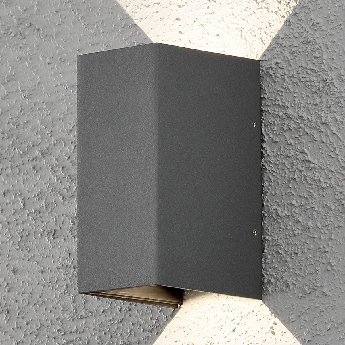 LED utevegglampe Cremona opp/ned antrasitt 8 cm IP54 forfra