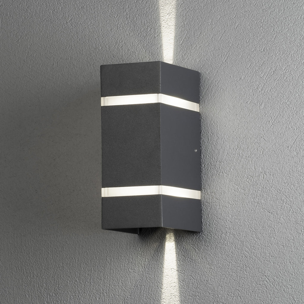 LED utevegglampe Cremona opp og ned antrasitt 19,5 cm detalj