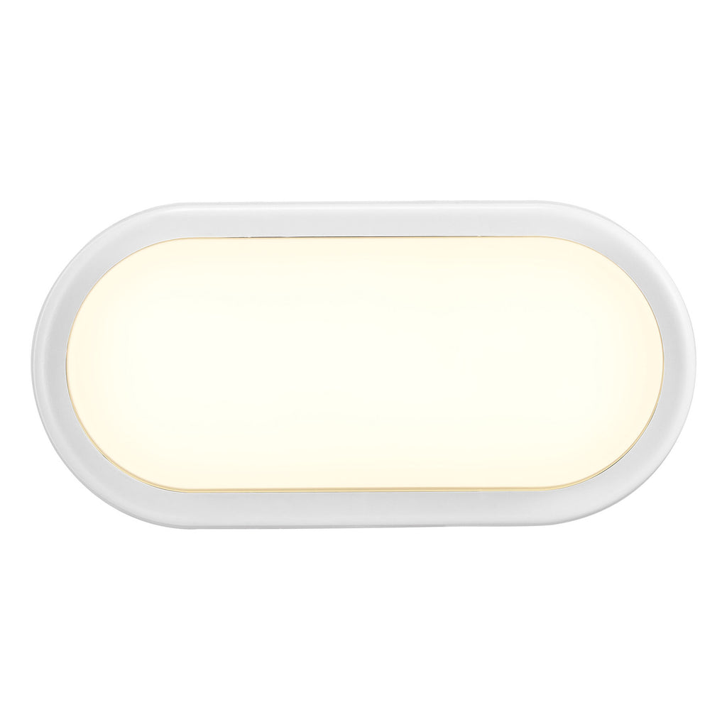 Nærbilde av LED utevegglampe Cuba Energy oval hvit