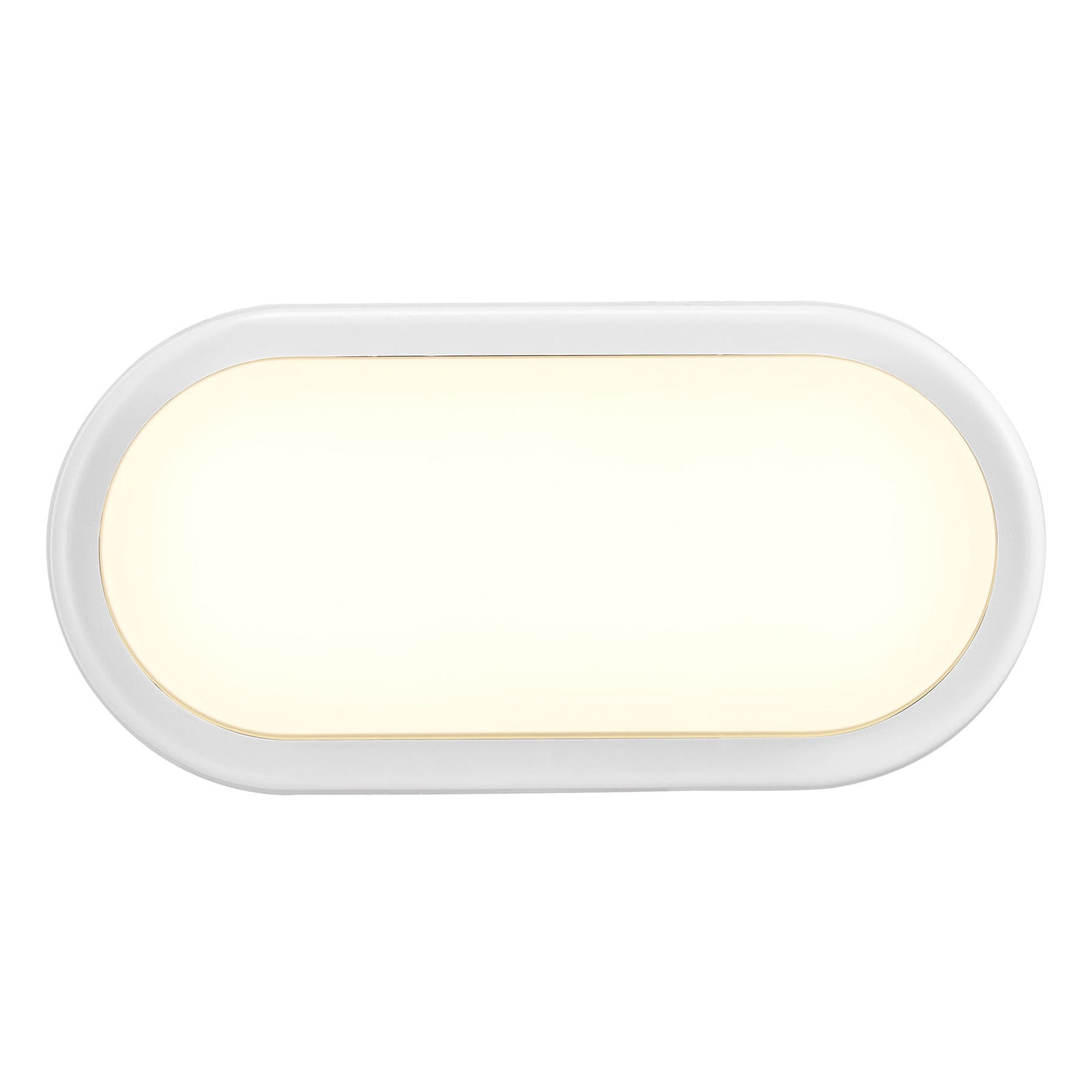Nærbilde av LED utevegglampe Cuba Energy oval hvit