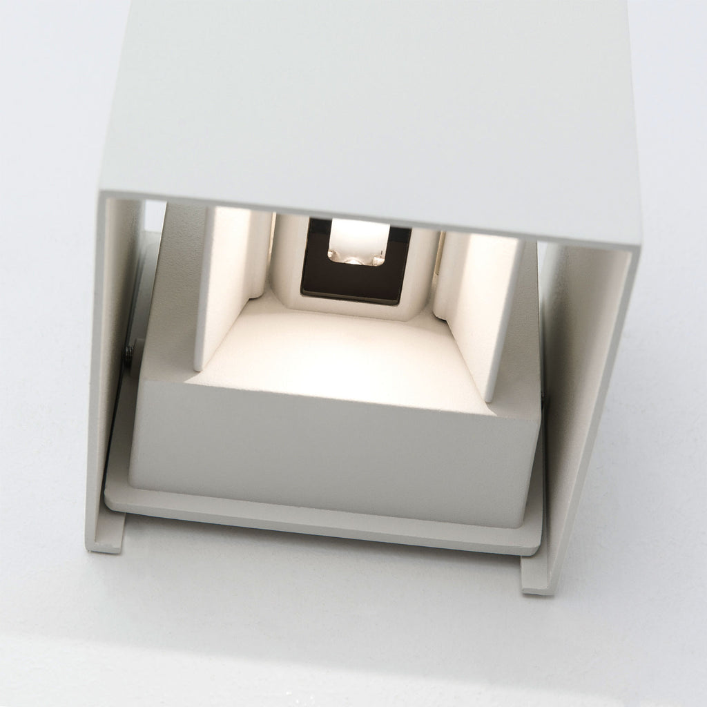 LED utevegglampe Cube hvit opp og ned 10 cm IP54 justerbar lysretning