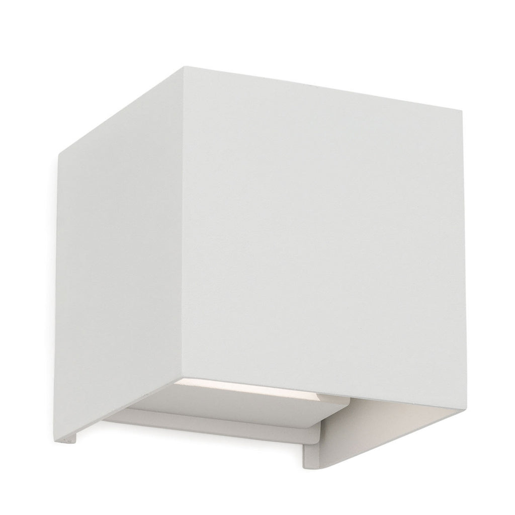 LED utevegglampe Cube hvit opp og ned 10 cm IP54 lys oppover