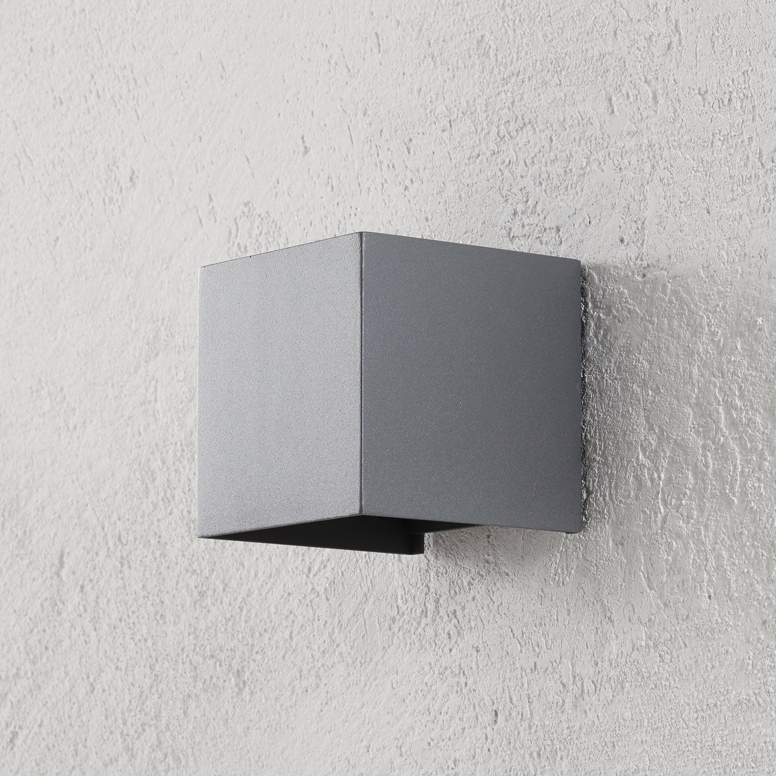 LED utevegglampe Cube opp/ned antrasitt 10 cm IP54 bakside