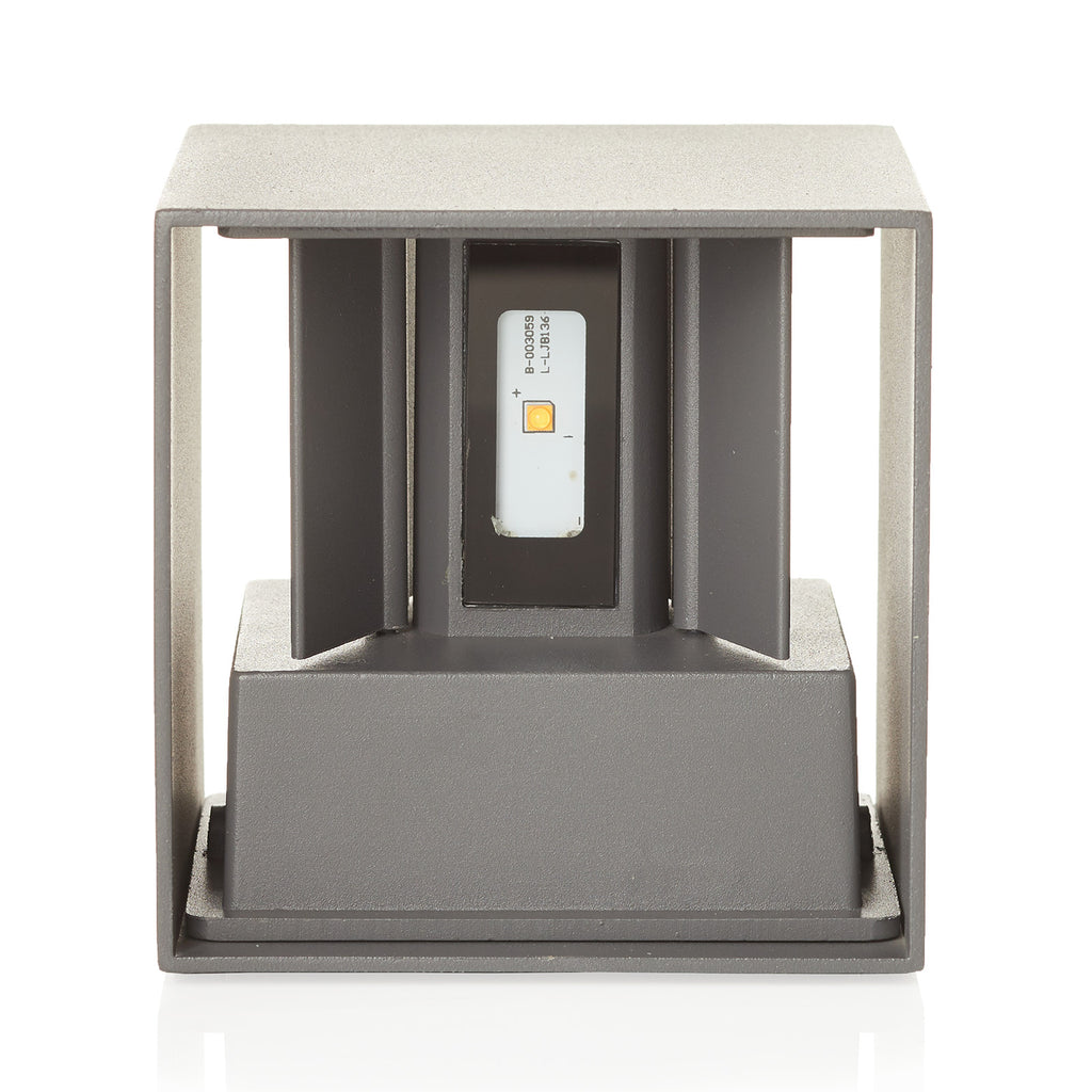 Montert LED utevegglampe Cube opp/ned antrasitt 10 cm IP54