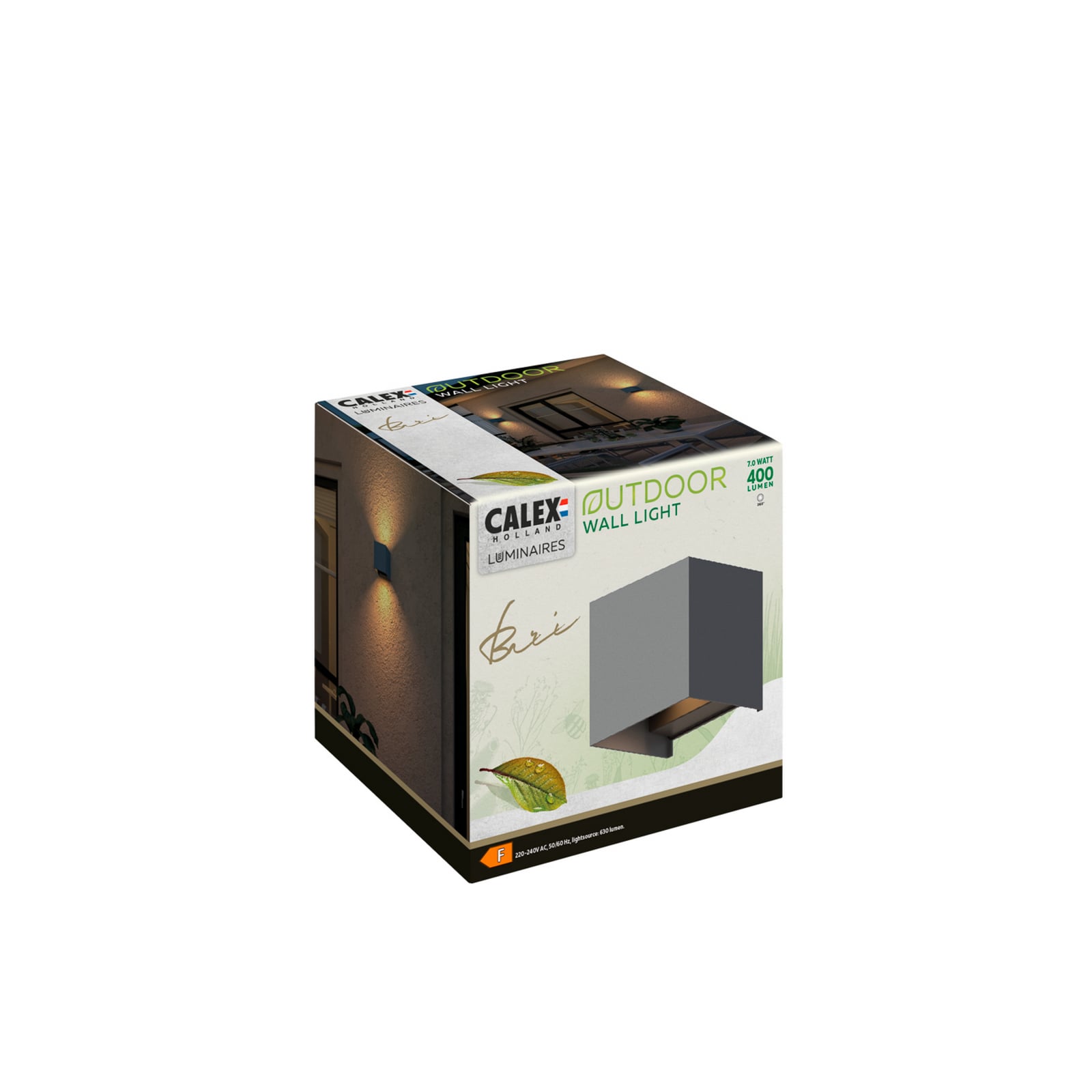 LED utevegglampe Cube opp og ned antrasitt design