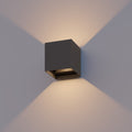 LED utevegglampe Cube opp og ned antrasitt front