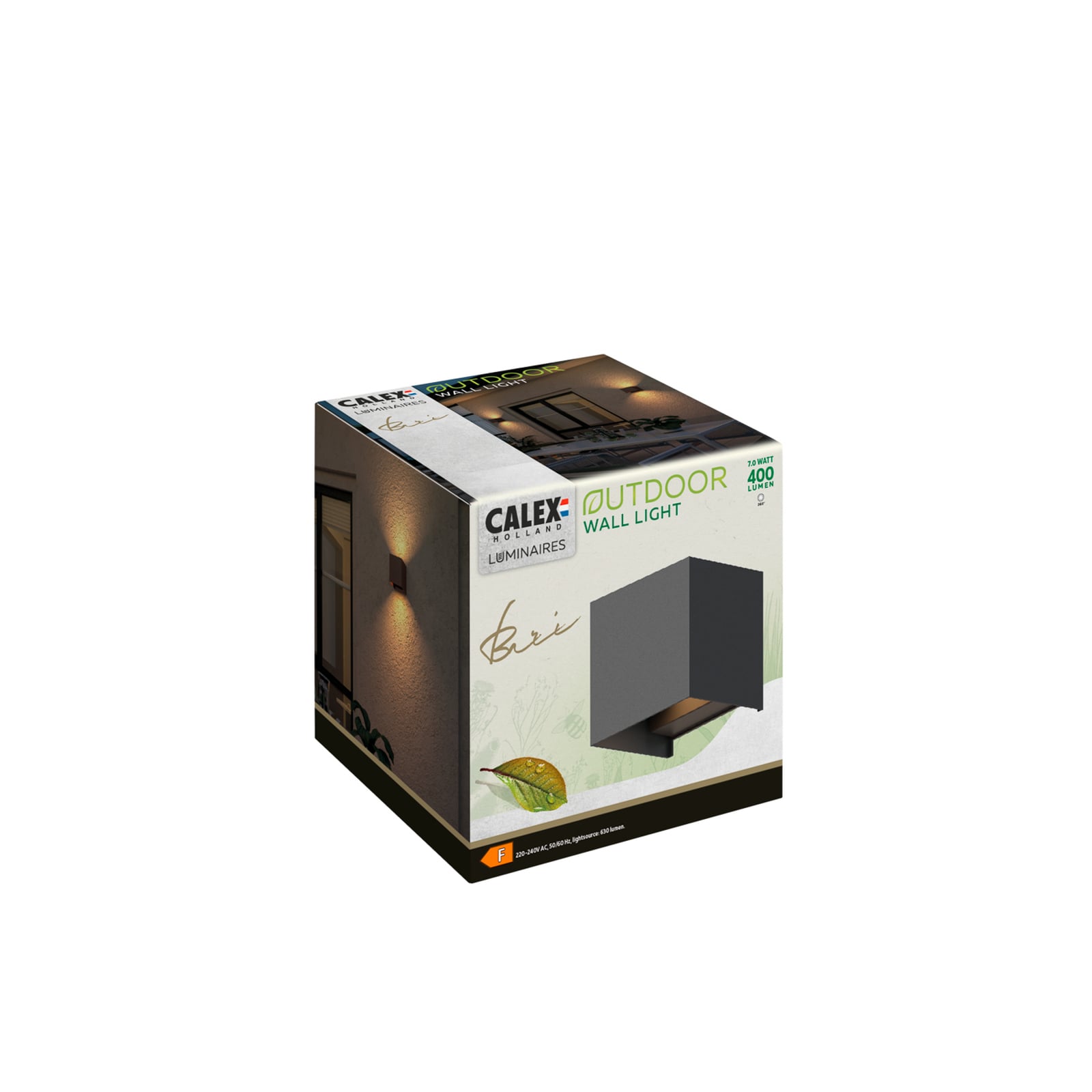Montert LED utevegglampe Cube opp og ned svart 10 cm IP54 på vegg