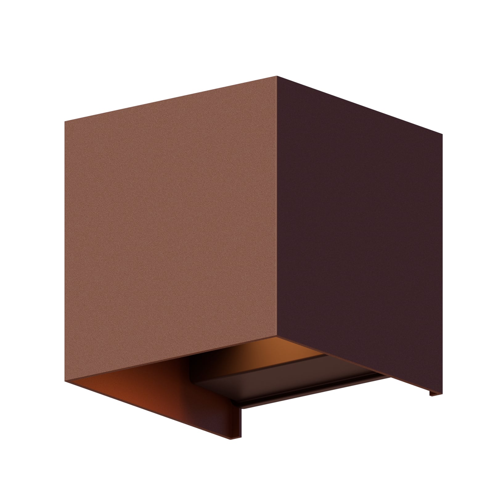 LED utevegglampe Cube opp/ned rustfarget 10 cm IP54 detalj