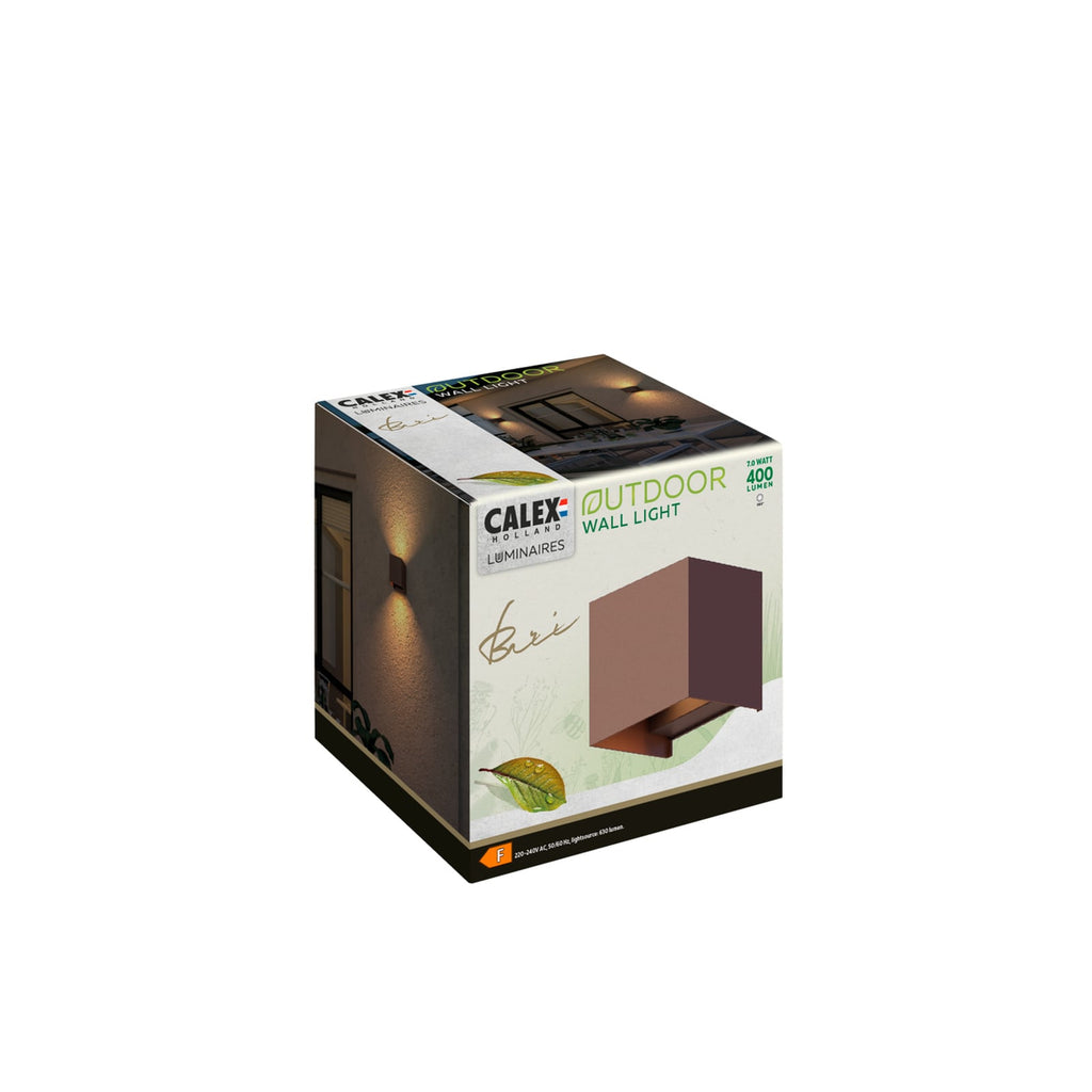 LED utevegglampe Cube opp/ned rustfarget 10 cm IP54 nærbilde