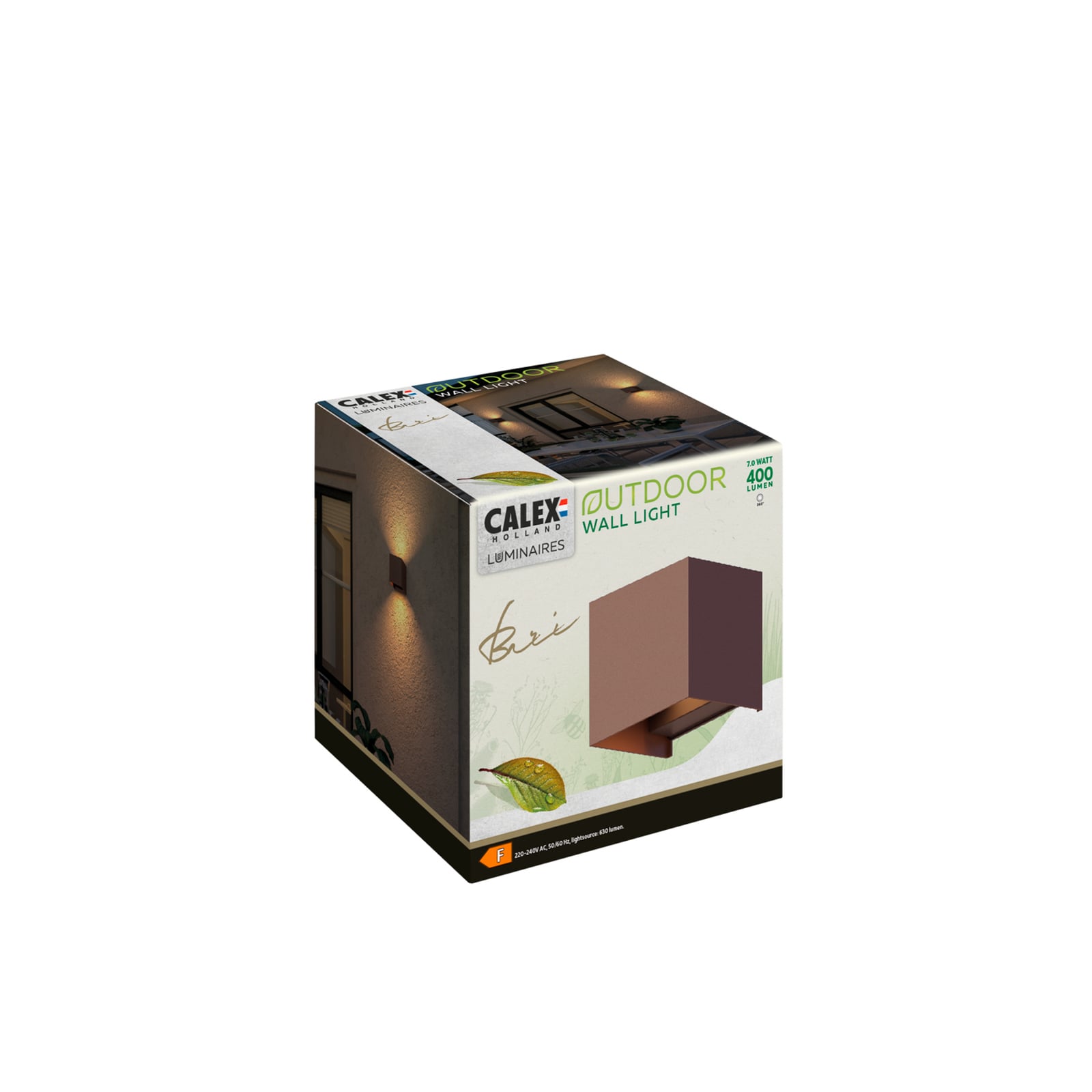 LED utevegglampe Cube opp/ned rustfarget 10 cm IP54 nærbilde