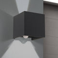 LED utevegglampe Cube-S opp/ned antrasitt med sensor IP54 - ORION forfra