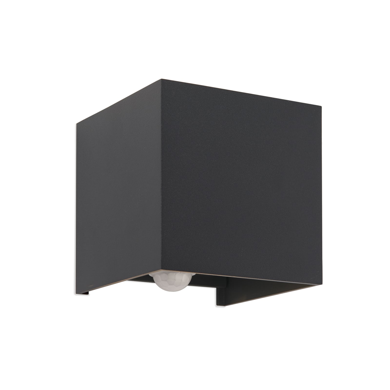LED utevegglampe Cube-S opp/ned antrasitt med sensor IP54 - ORION montert på vegg