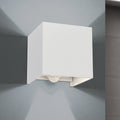 LED utevegglampe Cube-S opp/ned med bevegelsessensor hvit IP54 forside