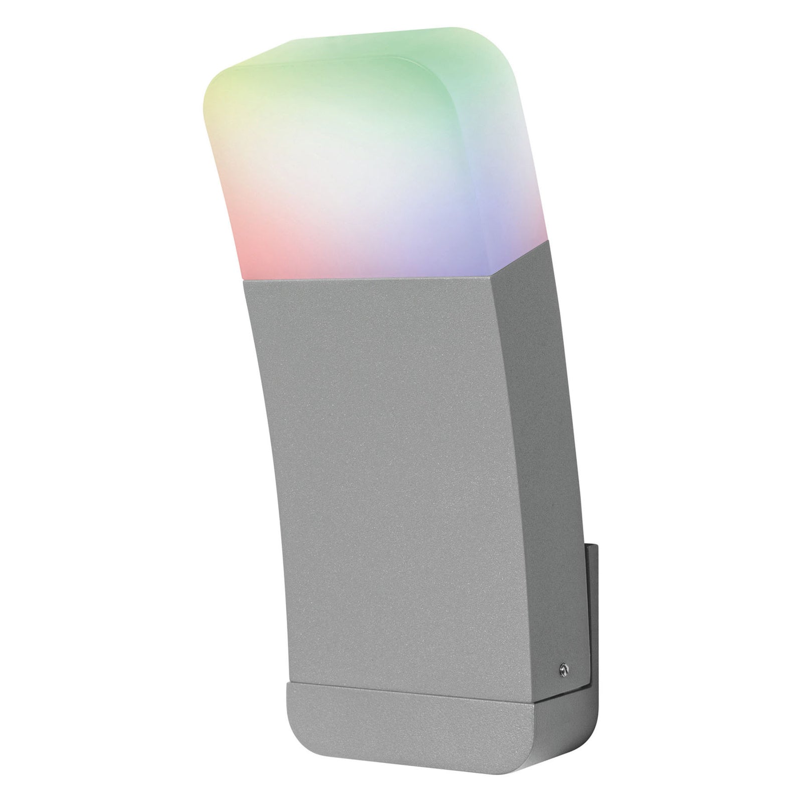 Detalj av LED utevegglampe Curve WiFi RGBW dimbar sølv IP44