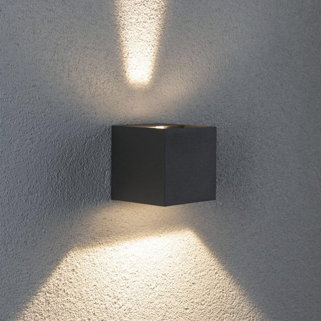 LED utevegglampe Cybo aluminium grå bakside