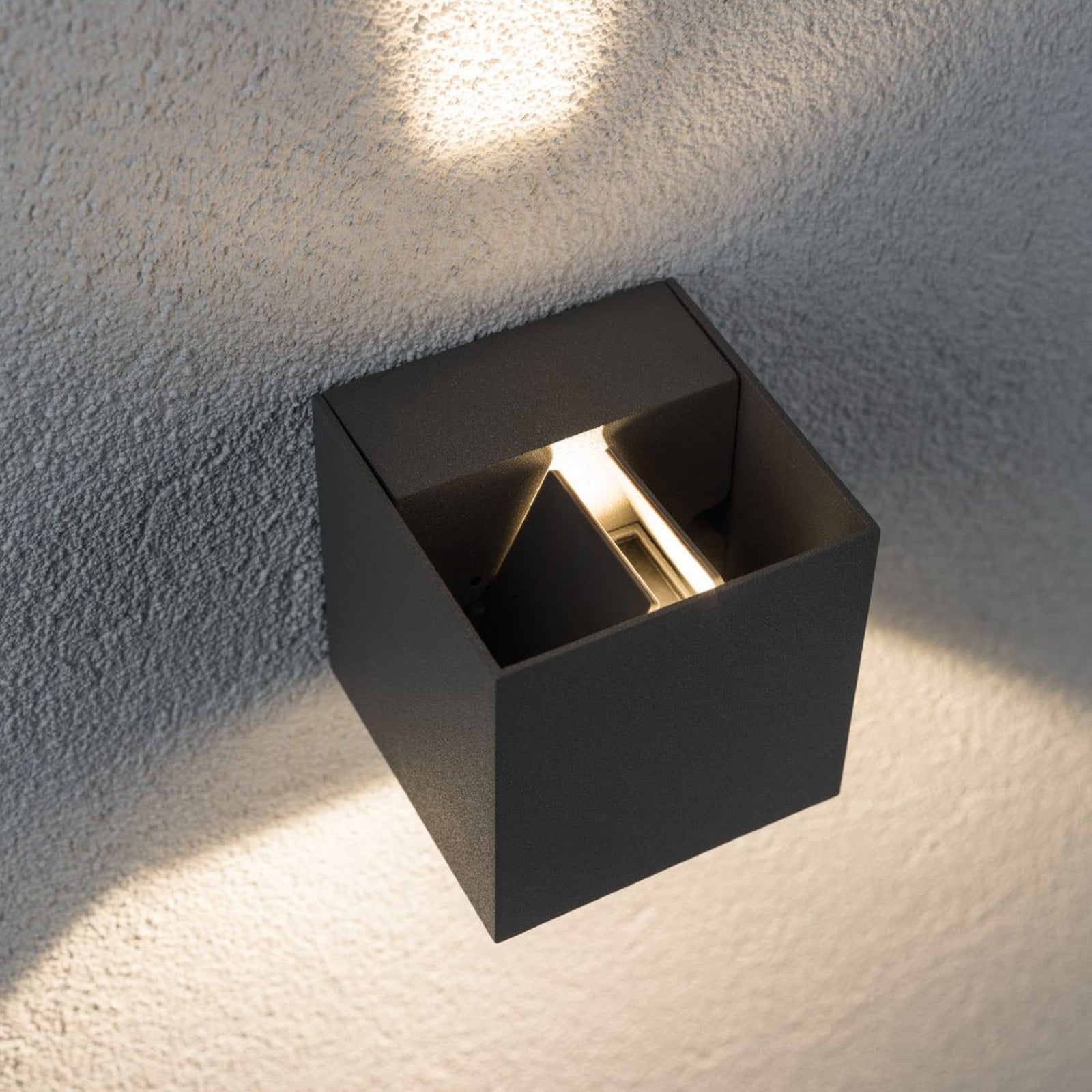 LED utevegglampe Cybo aluminium grå nærbilde