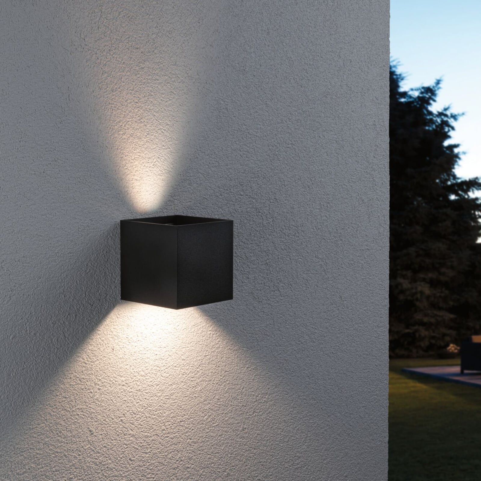LED utevegglampe Cybo antrasitt RGBW Zigbee IP44 detalj