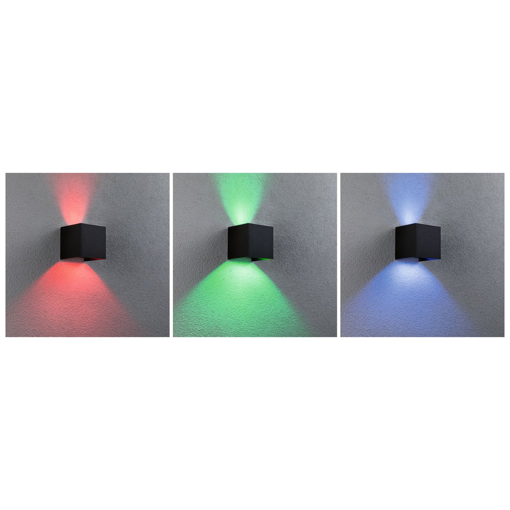 LED utevegglampe Cybo antrasitt RGBW Zigbee IP44 app-styring