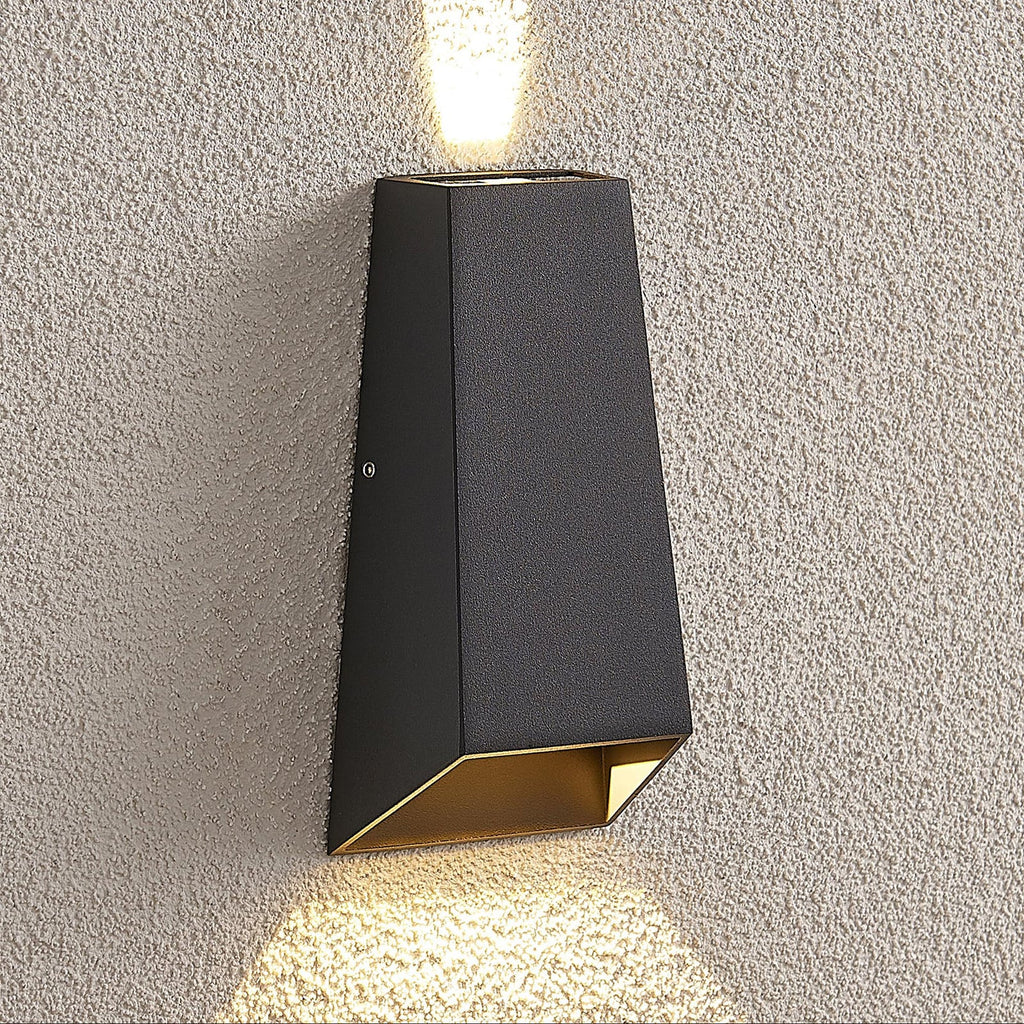 LED utevegglampe Dagur mørkegrå aluminium IP54 forfra
