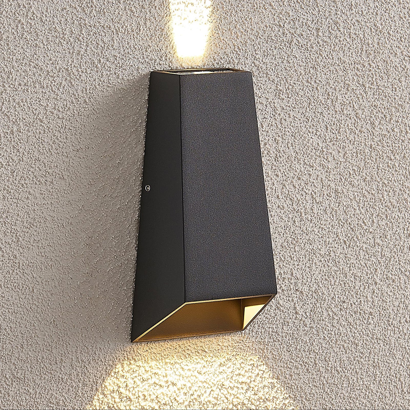 LED utevegglampe Dagur mørkegrå aluminium IP54 forfra
